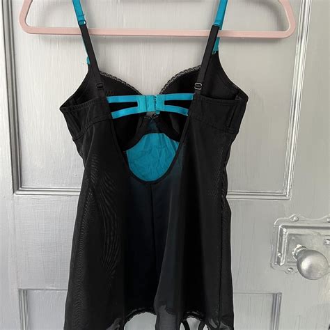 Ann Summers Lingerie Turquoise And Black Mesh Size Depop