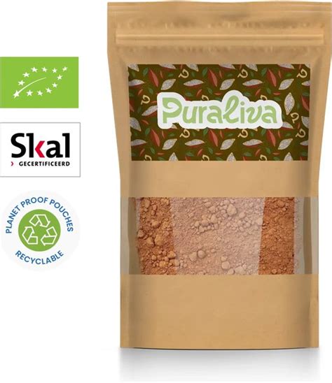 Puraliva Biologische Cacao Poeder G Premium Natural Bol