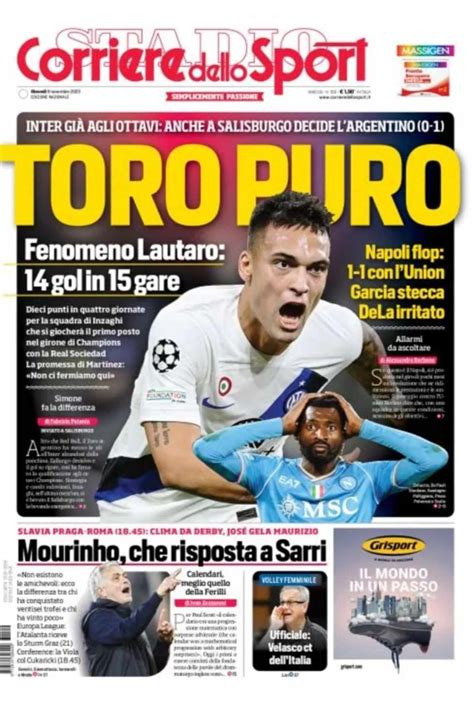 Prima Pagina Corriere Dello Sport Toro Puro Pianeta Milan