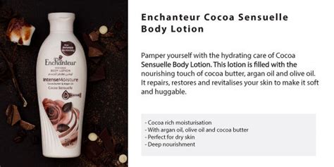 Buy Enchanteur Cocoa Sensuelle Body Lotion With Cocoa Butter Argan