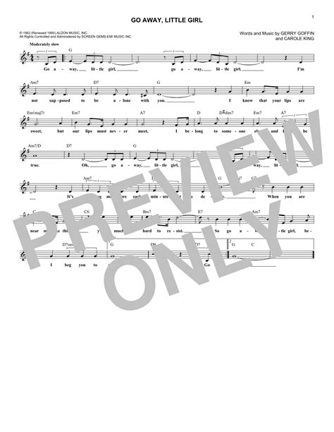 Donny Osmond 'Go Away, Little Girl' Sheet Music & Chords | Printable ...