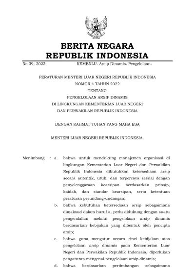 Berita Negara Republik Indonesia