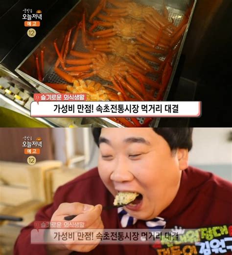 생방송오늘저녁 속초관광수산시장 맛집 홍게 도시락 And 꽈배기 外 가성비 만점 네이트 뉴스