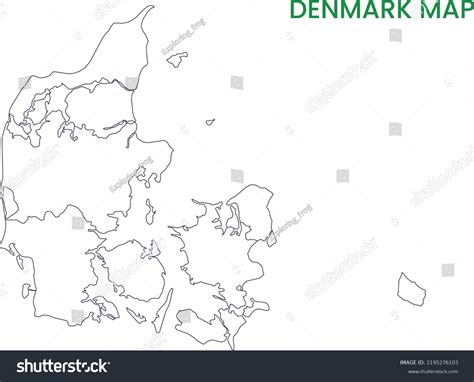 High Detailed Map Denmark Outline Map Stock Vector (Royalty Free) 2195276103 | Shutterstock