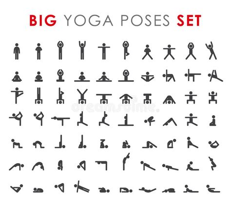 Yoga Stick Figure Set Stock Illustrations Yoga Stick Figure Set