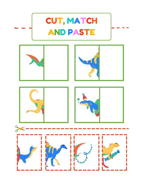 Cut And Paste Dinosaur Activity Book For Kids Made By Teachers