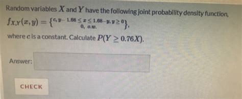 Solved Random Variables X And Y Have The Following Joint