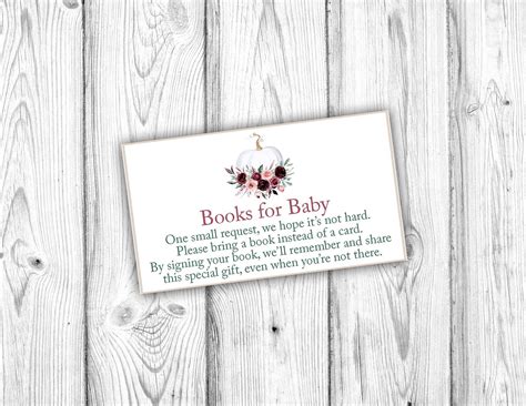 Books For Baby Card Books For Baby Invitation Insert Please Etsy