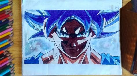 New Goku True Ultra Instinct Mode Drawing With Colour Pencils Drawing Dragonball Goku New