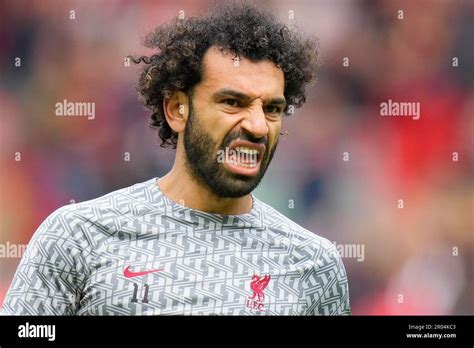 Mohamed Salah 11 Of Liverpool Warms Up Before The Premier League Match