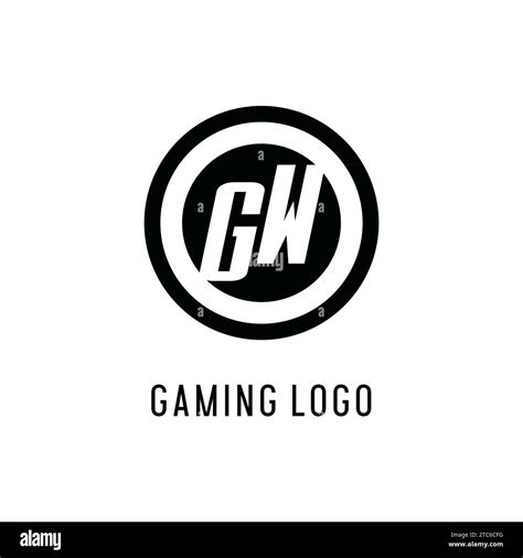 Initial GW Logo Concentric Circle Line Clean And Simple Monogram Logo