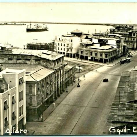 1950S GUAYAQUIL ECUADOR Calle Eloy Alfaro Street Real Photo RPPC Steamship A5 EUR 8,83 - PicClick FR