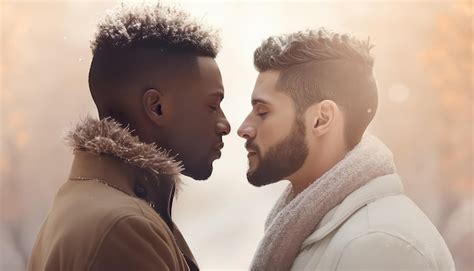 Premium Photo Two Gay Men Kissing Each Other Valentine S Day Concept