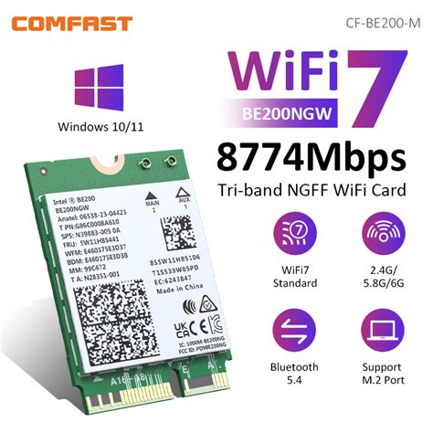 COMFAST WiFi 7 Intel BE200 Network Card Bluetooth 5 4 Tri Band 2 4G 5G