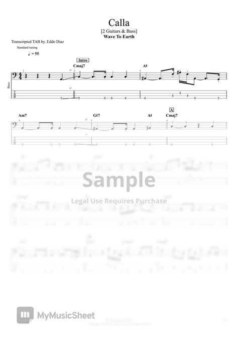 Wave To Earth Calla Guitar And Bass Part Sheets By Taehyun Taylor Lee