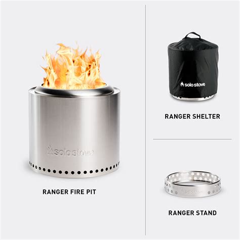 Solo Stove Ranger 15 Inch Round Stainless Steel Wood Burning Fire Pit