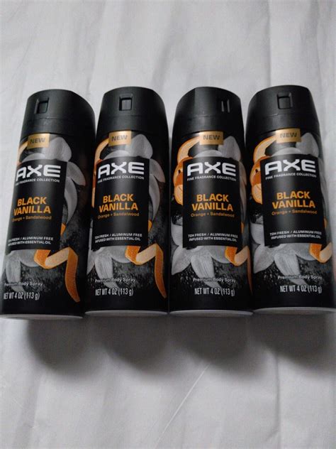 Lot Of 4 AXE Fine Fragrance Collection Black Vanilla Orange Sandalwood