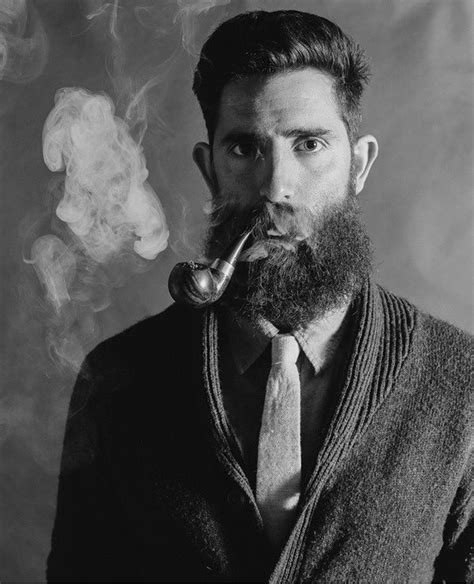 Nice Bearded Man Portrait Dark Full Thick Pipe Smoking Beards Beard Men