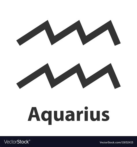 Aquarius Waterbearer Zodiac Sign Icon Royalty Free Vector