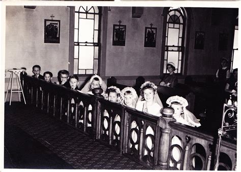 Large Catholic First Communion Vintage Black And White