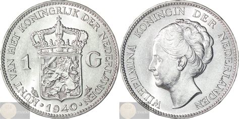 Koninkrijk Der Nederlanden 1 Gulden 1940 Wilhelmina MintState MA Shops