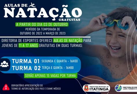 Notícia Aulas De NataÇÃo Prefeitura Municipal De Itatinga