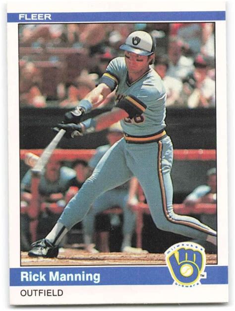 Amazon 1984 Fleer Baseball 205 Rick Manning Milwaukee Brewers