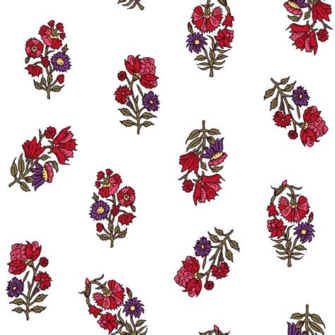 A White Background With Red And Purple Flowers On It S Side All In