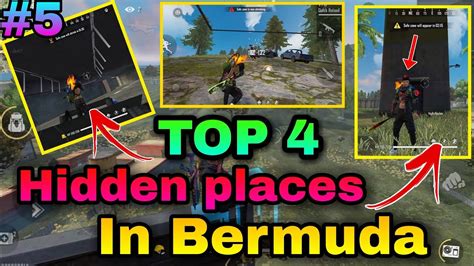 NEW TOP 4 HIDDEN SECRET PLACES IN FREE FIRE BERMUDA 2020 NEW HIDING