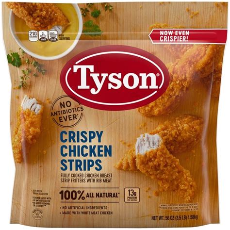 Tyson Fully Cooked Crispy Chicken Strips Frozen 56 Oz Instacart