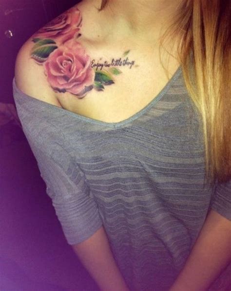 Beautiful Roses Flower Tattoos On Shoulder Tattooimages Biz