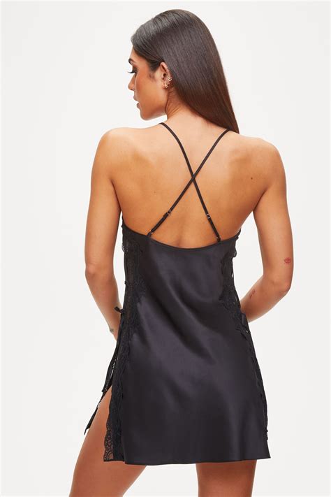 Buy Ann Summers Black Rosalie Satin Chemise Slip Nightie From The Next