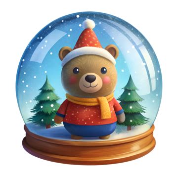 Lindo Oso En Una Bola De Nieve Adorno Navide O Clipart Png Dibujos