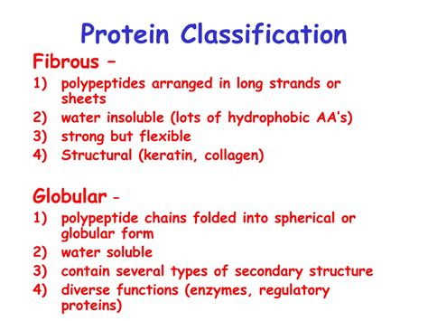 Classification Of Protein Structure