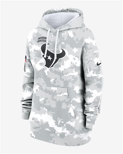 Houston Texans Salute To Service Primary Edge Club Women S Nike Nfl Pullover Hoodie