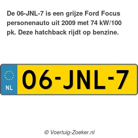 Kenteken Jnl Ford Focus Auto Jnl Voertuig Zoeker Nl