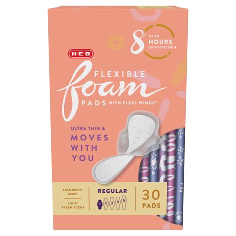 H E B Flexible Foam Pads With Flexi Wings Regular Shop Pads And Liners At H E B