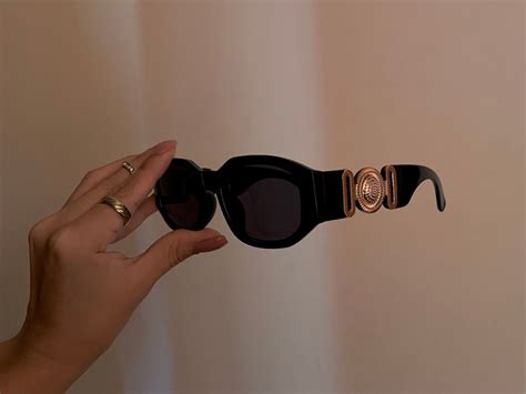 Classic Trendy All Black Sunglasses With Golden Details For Etsy