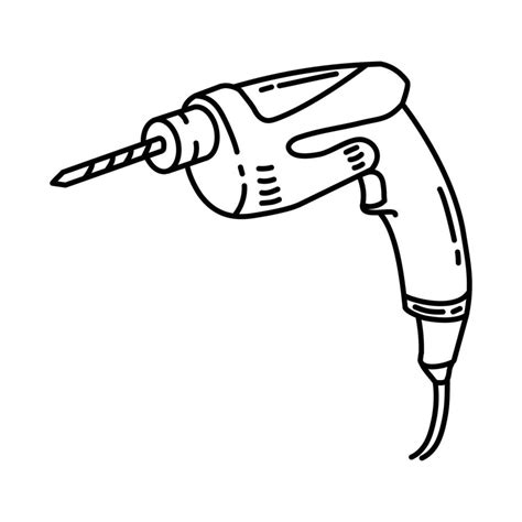 Electric Drill Icon Doodle Hand Drawn Or Outline Icon Style 3216472