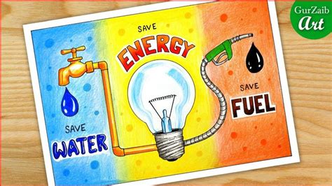 Save Energy, Save Water, Save Fuel Poster drawing / poster making easy ...