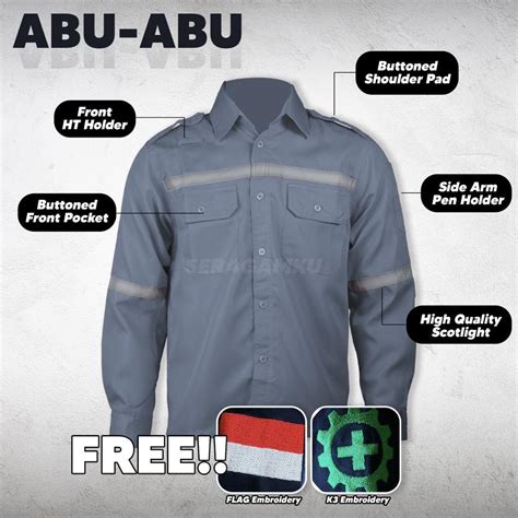 Jual Wearpack Safety Abu Werpack Atasan Kemeja Baju Kerja Murah