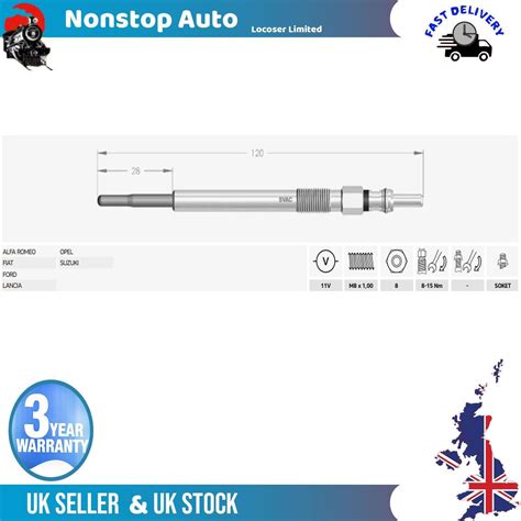 X Glow Plugs For Fiat Doblo Pratico Fiorino Linea Palio Panda Punto