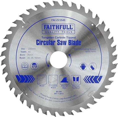 Faithfull Faiz Tct Circular Saw Blade Mm X Mm Bore X