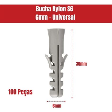 Bucha Nylon S Kit Unidades Concreto E Alvenaria Laurindos