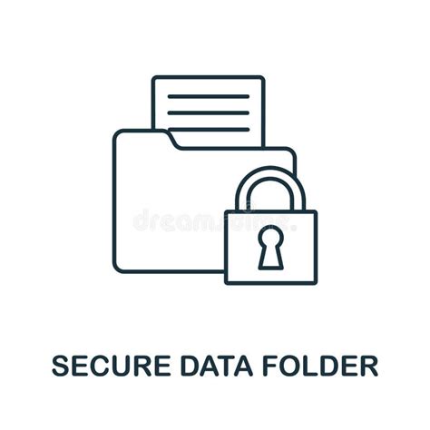 Secure Data Folder Icon From Cyber Security Collection Simple Line