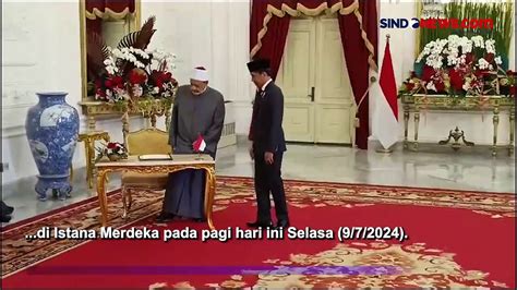 Presiden Jokowi Sambut Kedatangan Grand Syekh Al Azhar Di Istana