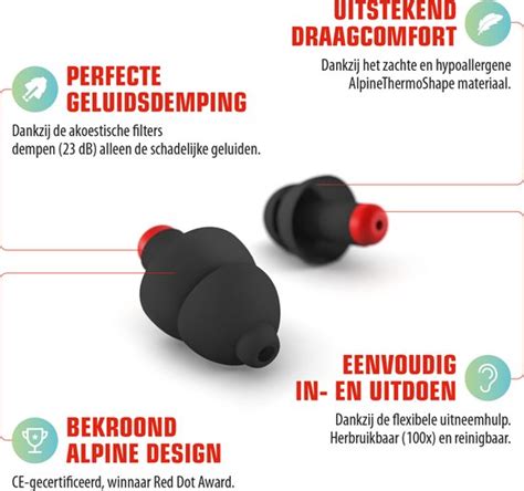 Alpine Worksafe Klus Oordoppen Voorkomt Gehoorschade Zwart Snr