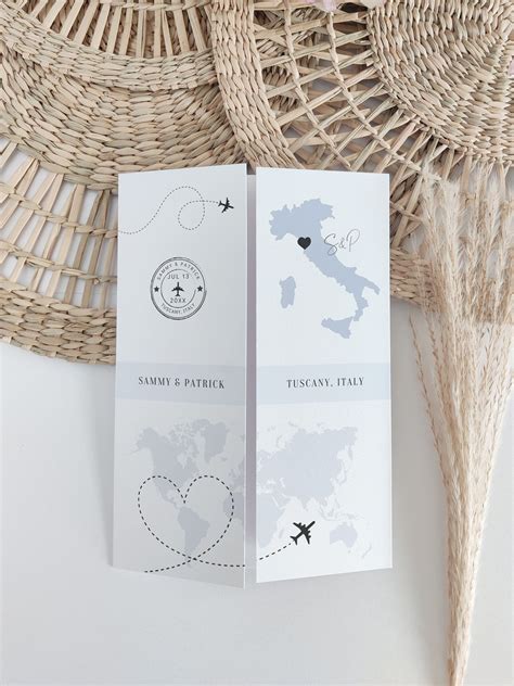 Destination Italy Wedding Invitations Folded Gatefold Invitation