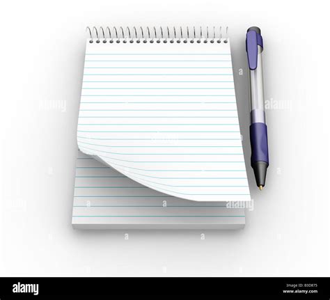 3D Render Of A Notepad With A Pen Stock Photo Alamy