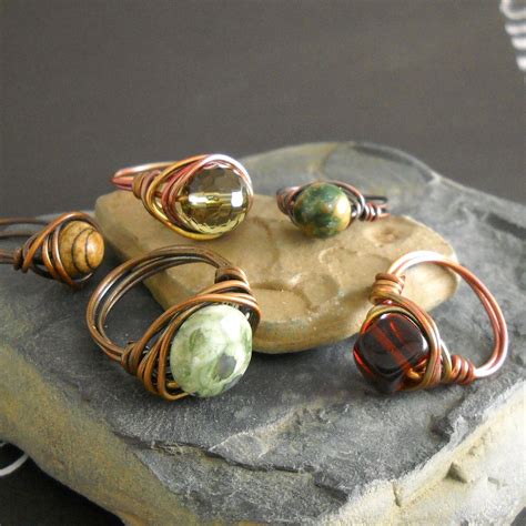 Wire Wrapped Beaded Ring Tutorial Beaded Rings Wire Jewelry Wire